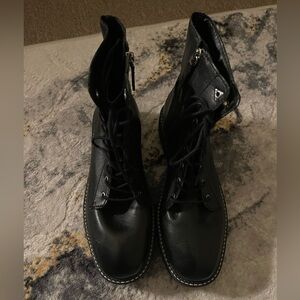 Schutz McKenzie Black Leather Moto Combat Boot Sz 9